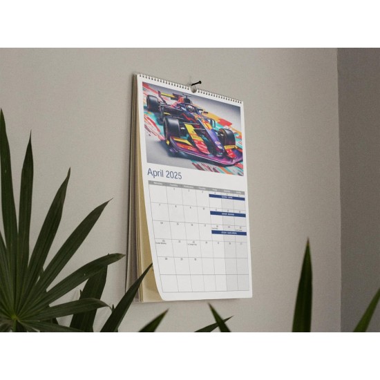 2025 Wall Calendar, 75th Anniversary, A4 Size, Formula Racing Theme