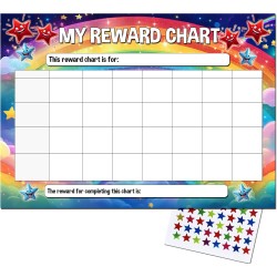 A4 Children's Star Reward Chart with 77 Star Stickers, 21cm x 29.7cm