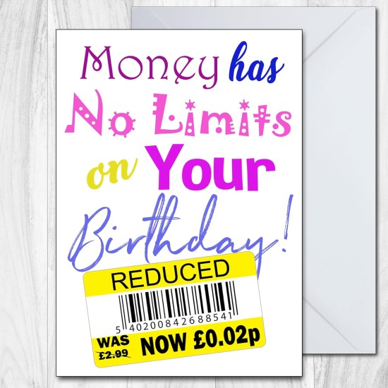 A5 Funny Reduced Sticker Birthday Card, Yellow Sticker Themed Cards for Husband Wife