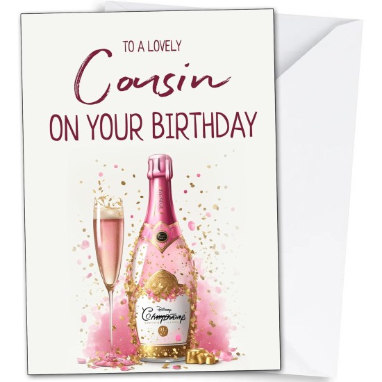 Cousin Birthday Card, A5 14.8cm x 21cm, To A Lovely Cousin on Your Birthday