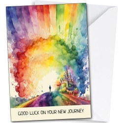 Good Luck Card - New Job Card, New Journey, New Home Card, Leaving Work Card, A5 14.8cm x 21cm