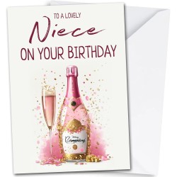 Niece Birthday Cards, Lovely Niece Card A5 Size 14.8cm x 21cm