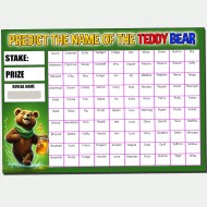 Predict the Name of the Teddy Bear Fundraising Scratch Card