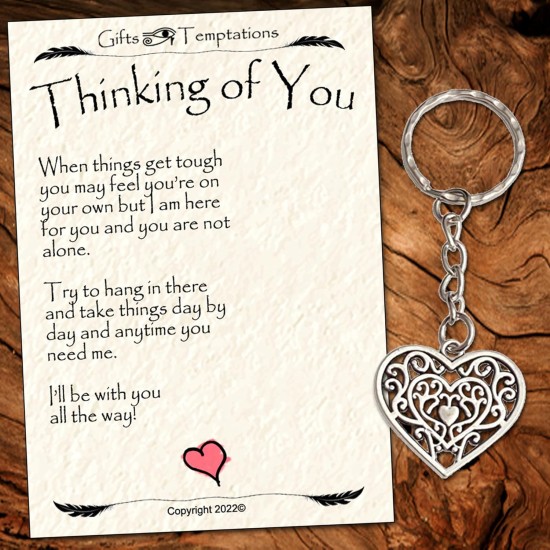 Thinking of You Gift Keyring Keepsake Keyring