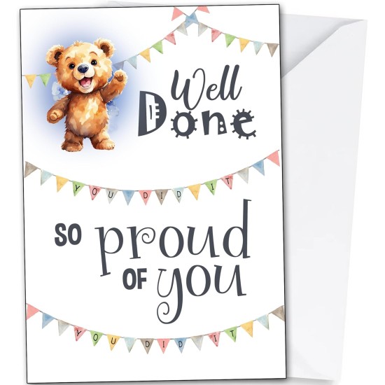 Well Done Card, Congratulations, Proud of You, You DId It, A5 Size Card