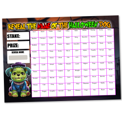 Halloween Dog Scratchcard A4 100 Names