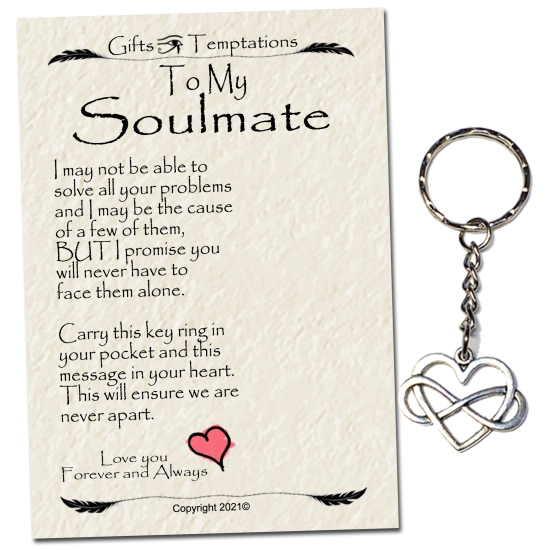 Soulmate Keyring Gift for Girlfriend, Wife, Fiance