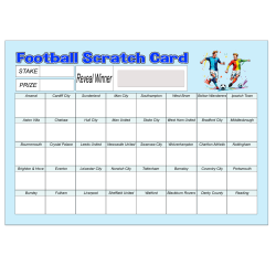 Fundraising Cards Football Scratchcards (40 Team) A5 Size 10 Pack